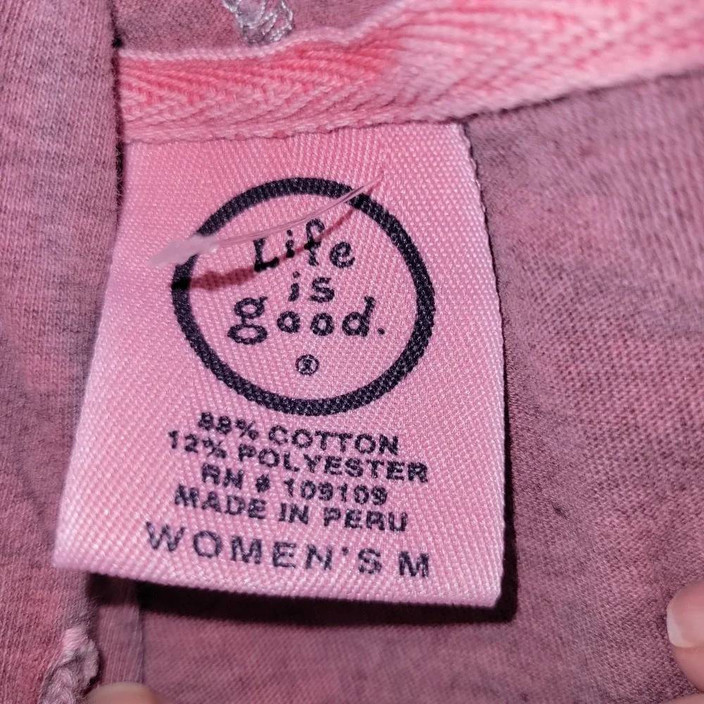 Life is Good Womens M Pink Bicycle‎ Graphic Hoodie Long Sleeve Casual Pullover